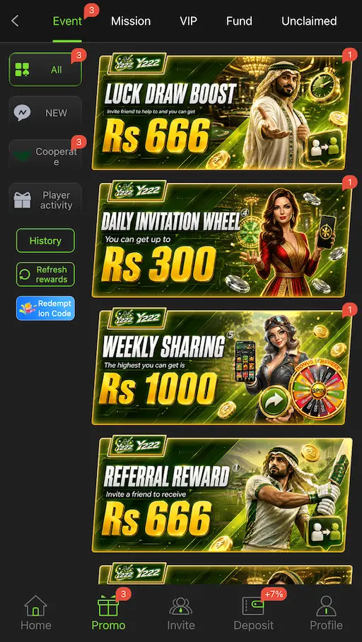 Y222 Game Promo's